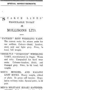 Page 4 Advertisements Column 1 (Otago Daily Times 22-11-1915)