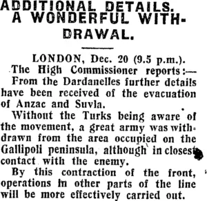 ADDITIONAL DETAILS. (Otago Daily Times 22-12-1915)