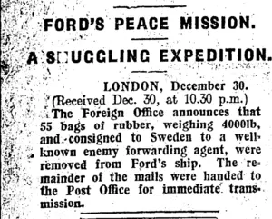 FORD'S PEACE MISSION. (Otago Daily Times 31-12-1915)