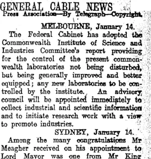 GENERAL CABLE NEWS (Otago Daily Times 15-1-1916)