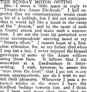 THE SUNDAY MOTOR OUTING. (Otago Daily Times 7-2-1916)