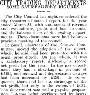 CITY TRADING DEPARTMENTS (Otago Daily Times 4-5-1916)