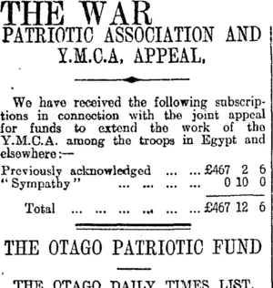 THE WAR (Otago Daily Times 20-5-1916)