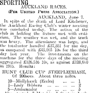 SPORTING (Otago Daily Times 8-6-1916)