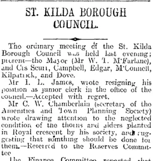 ST. KILDA BOROUGH COUNCIL. (Otago Daily Times 20-6-1916)