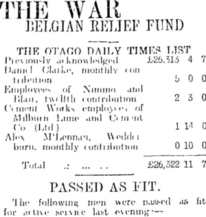 THE WAR (Otago Daily Times 20-7-1916)