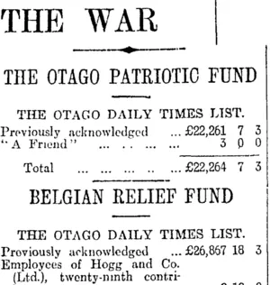 THE WAR (Otago Daily Times 30-9-1916)