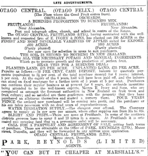 Page 10 Advertisements Column 1 (Otago Daily Times 23-12-1916)