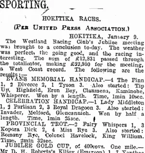 SPORTING. (Otago Daily Times 10-1-1917)