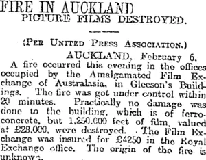 FIRE IN AUCKLAND (Otago Daily Times 7-2-1917)