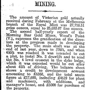 MINING. (Otago Daily Times 24-3-1917)
