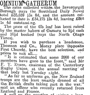 OMNIUM GATHERUM. (Otago Daily Times 3-4-1917)