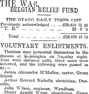 THE WAR. (Otago Daily Times 19-4-1917)