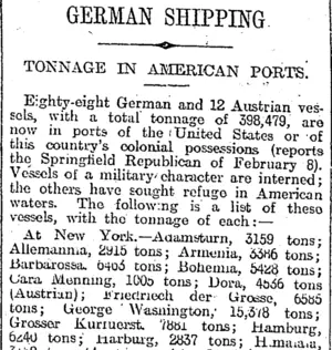 GERMAN SHIPPING (Otago Daily Times 12-4-1917)