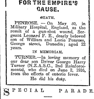 Page 8 Advertisements Column 3 (Otago Daily Times 2-6-1917)
