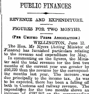 PUBLIC FINANCES (Otago Daily Times 13-6-1917)