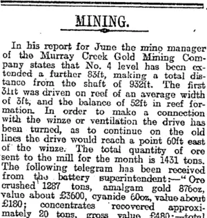 MINING. (Otago Daily Times 9-7-1917)