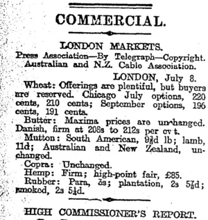 COMMERCIAL. (Otago Daily Times 10-7-1917)