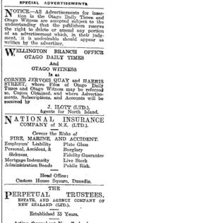 Page 4 Advertisements Column 1 (Otago Daily Times 10-7-1917)
