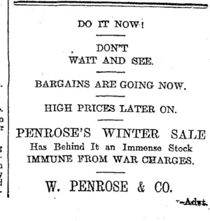 Page 5 Advertisements Column 3 (Otago Daily Times 10-7-1917)