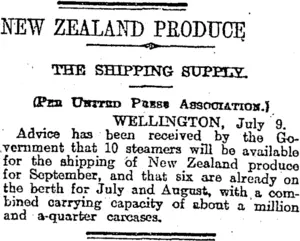 NEW ZEALAND PRODUCE (Otago Daily Times 10-7-1917)