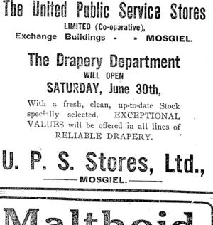 Page 3 Advertisements Column 4 (Otago Daily Times 11-7-1917)