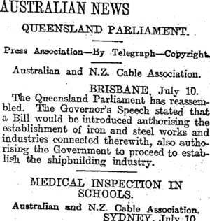 AUSTRALIAN NEWS. (Otago Daily Times 11-7-1917)