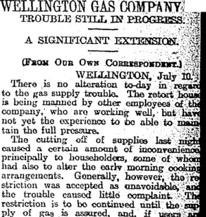 WELLINGTON GAS COMPANY. (Otago Daily Times 11-7-1917)