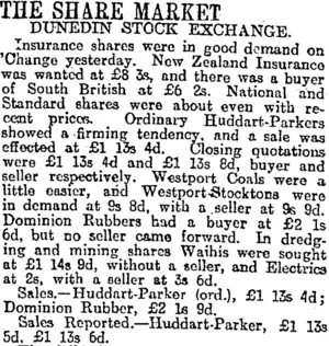 THE SHARE MARKET (Otago Daily Times 11-7-1917)