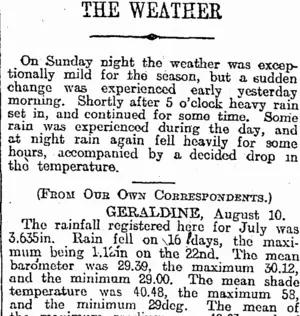 THE WEATHER (Otago Daily Times 14-8-1917)