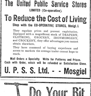 Page 9 Advertisements Column 3 (Otago Daily Times 22-8-1917)