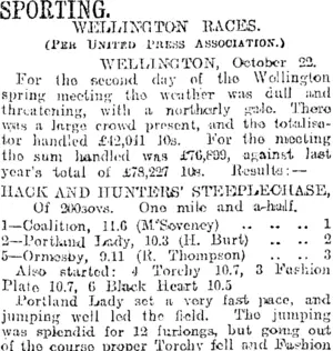 SPORTING. (Otago Daily Times 23-10-1917)