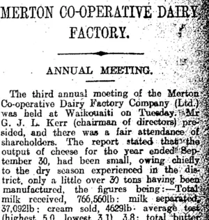 MERTON CO-OPERATIVE DAIRY FACTORY. (Otago Daily Times 3-11-1917)