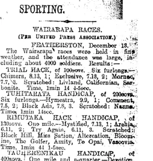 SPORTING (Otago Daily Times 14-12-1917)