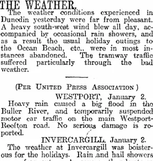 THE WEATHER. (Otago Daily Times 3-1-1918)
