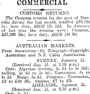 COMMERCIAL. (Otago Daily Times 1-2-1918)