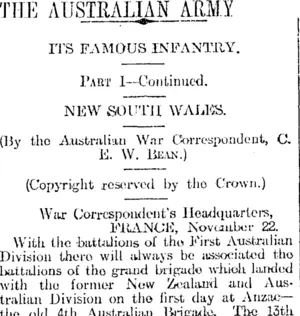 THE AUSTRALIAN ARMY. (Otago Daily Times 23-2-1918)