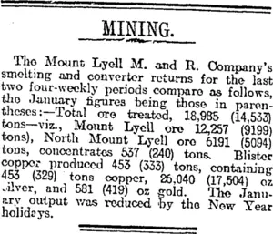 MINING. (Otago Daily Times 19-3-1918)