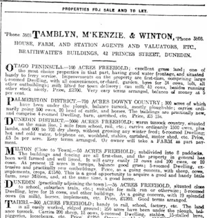 Page 8 Advertisements Column 5 (Otago Daily Times 16-5-1918)