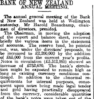 BANK OF NEW ZEALAND (Otago Daily Times 22-6-1918)