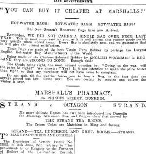 Page 6 Advertisements Column 3 (Otago Daily Times 29-7-1918)