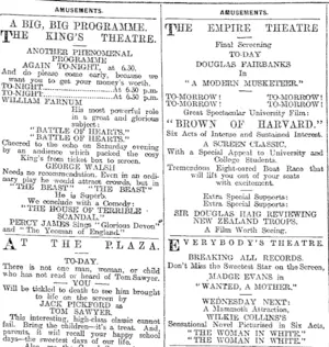 Page 1 Advertisements Column 5 (Otago Daily Times 5-8-1918)