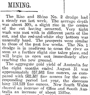 MINING. (Otago Daily Times 10-10-1918)