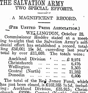 THE SALVATION ARMY (Otago Daily Times 29-10-1918)