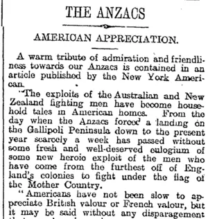 THE ANZACS (Otago Daily Times 5-11-1918)