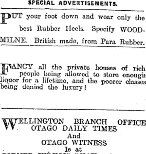 Page 4 Advertisements Column 2 (Otago Daily Times 6-3-1919)