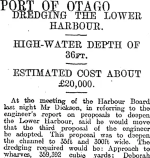 PORT OF OTAGO. (Otago Daily Times 28-6-1919)