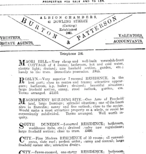 Page 5 Advertisements Column 3 (Otago Daily Times 27-11-1919)