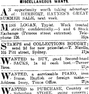 Page 8 Advertisements Column 2 (Otago Daily Times 29-1-1920)