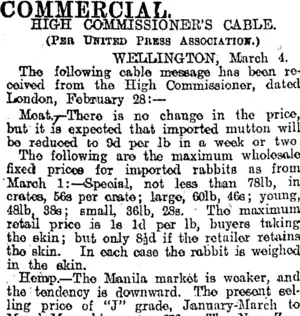 COMMERCIAL. (Otago Daily Times 5-3-1920)